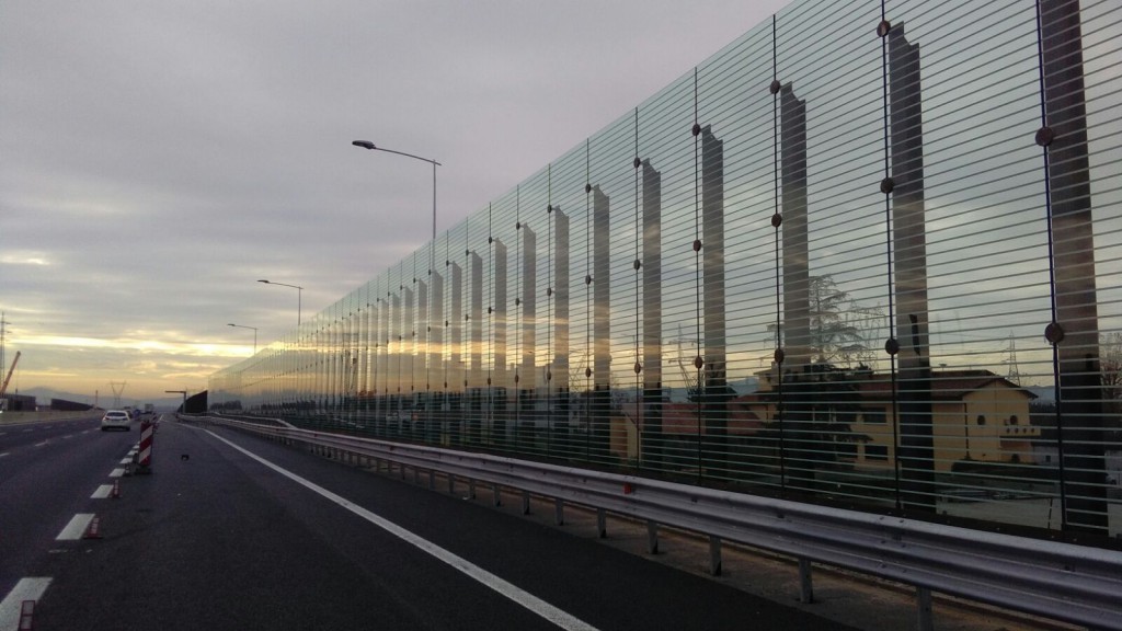 Barriere foniche in vetro continuo - Autostrada A1